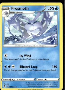 Pokemon Frosmoth 085/264 Miscut ERROR Fusion Strike Non Holo Uncommon - Image 1