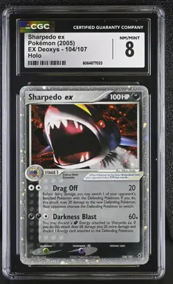 CGC 8 Sharpedo ex 2005 EX Deoxys 104/107 Holo Pokemon Card - Image 1