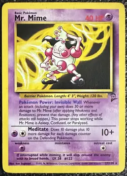 Pokemon Card - Mr. Mime 27/130 Base Set 2 Rare - Image 1