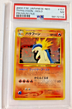 2000 Typhlosion Japanese Neo Genesis 157 Holo PSA 7 Premium File Pokemon Card - Image 1