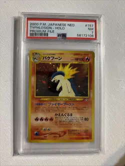 2000 Typhlosion Japanese Neo Genesis 157 Holo PSA 7 Premium File Pokemon Card - Image 3