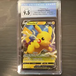 Pokemon TCG Pikachu v SWSH061 Full Art Holo Card Sword and Shield Promo - Image 1