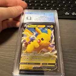 Pokemon TCG Pikachu v SWSH061 Full Art Holo Card Sword and Shield Promo - Image 5