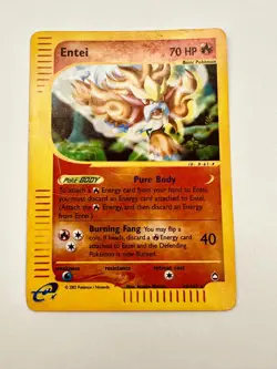 Entei 10/147 Pokemon Card TCG 2003 Aquapolis Reverse Holo Rare LP/MP + WOTC - Image 1