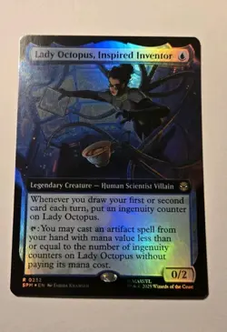 MTG Lady Octopus, Inspired Inventor 252 Rare Foil Extended Art Marvel Spider-Man - Image 1