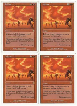 MTG Inferno x4 7th Edition Rare LP/MP Playset - Image 1
