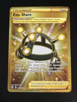 Exp. Share 180/163 Pokemon Battle Styles Secret Rare Gold Holo NM - Image 3
