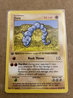 Pokemon TCG Onix Base Set 56/102 1st Edition Never Played Near Mint - Image 1