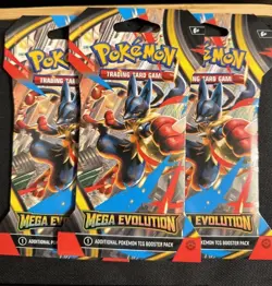 3x Pokemon Mega Evolution - Sleeved Booster Pack -Lucario - Image 1