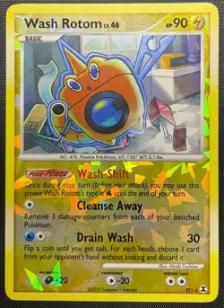 Wash Rotom RT5 Pokemon Rising Rivals Played Rare Cracked Ice Reverse Holo - Image 1