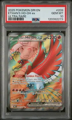 PSA 10 ETHAN'S HO-OH EX #209 POKEMON DESTINED RIVALS - ULTRA RARE - Image 1