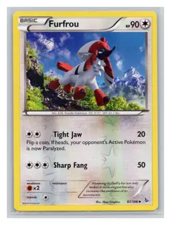 Pokemon TCG Furfrou 87/106 XY - Flashfire Reverse Holo LP - Image 1