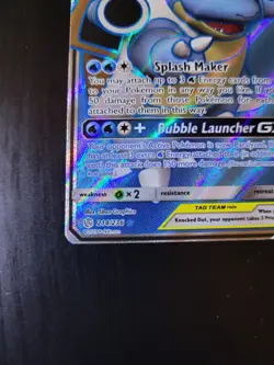 Pokemon TCG Blastoise & Piplup GX 214/236 Cosmic Eclipse Full Art TAG TEAM NM - Image 3