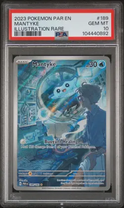 2023 POKEMON PAR EN-PARADOX RIFT ILLUSTRATION RARE #189 MANTYKE PSA 10 - Image 1