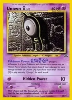 Unown [A] (#33/75) - Unlimited E - Neo Discovery MP Pokemon - Image 1