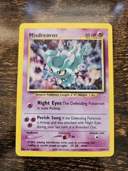 Pokemon TCG Misdreavus Neo Revelation Holo Card 11/64 LP-MP - Image 1