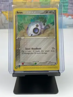 SHIPS SAME DAY Pokemon e-Reader Card NM Aron 56/100 Basic Metal Type 2003 CCG - Image 1