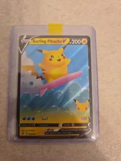 Pokemon Pikachu TCG Surfing v Celebrations Holo Card 008/025 - Image 1