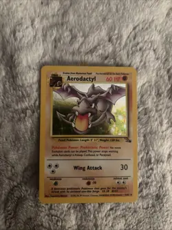 Pokemon TCG Aerodactyl Fossil Holo Rare Card 1/62 Black Star - Image 1