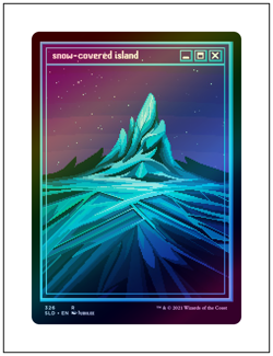 1x Snow-Covered Island, Foil 326 Pixel, Secret Lair, Magic, MTG NM - Image 1