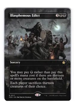Blasphemous Edict (Borderless) R Foundations 317 NM MTG Magic - Image 1