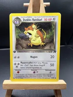 Pokemon Dunkles Rattikarl 51/82 Team Rocket Deutsch Vintage 1. Edition 1995 - Image 1