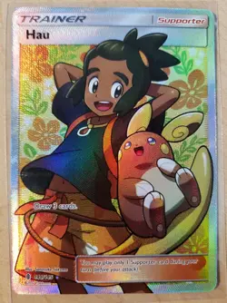 Hau Trainer - 144/145 - Full Art Ultra Rare Pokemon Guardians Rising Light Play - Image 1