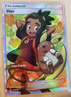 Hau Trainer - 144/145 - Full Art Ultra Rare Pokemon Guardians Rising Light Play - Image 2