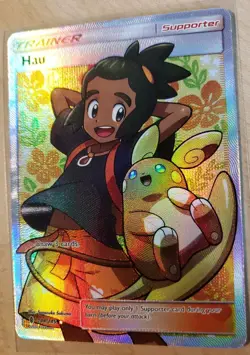 Hau Trainer - 144/145 - Full Art Ultra Rare Pokemon Guardians Rising Light Play - Image 3