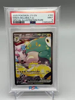 2025 POKEMON JOURNEY TOGETHER SPECIAL ILLUSTRATION RARE IONOS BELLIBOLT EX PSA 9 - Image 1