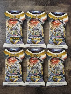 Pokemon TCG: Sword & Shield-Brilliant Stars Sleeved Booster Pack - LOT OF 6 820650809972 - Image 1