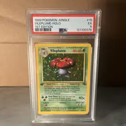 1999 Pokemon TCG Jungle Vileplume Holo 15/64 PSA 5 - Image 1