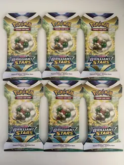 Pokemon TCG: Sword & Shield-Brilliant Stars Sleeved Booster Pack - LOT OF 6 820650809972 - Image 1