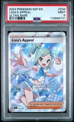 2024 POKEMON SSP EN-SURGING SPARKS ULTRA RARE #234 LISIA'S APPEAL PSA 9 - Image 1