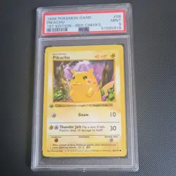 1999 Base Set 58 Pikachu💥 1st Edition Red Cheeks Common Pokemon PSA 9 New Cert - Image 1