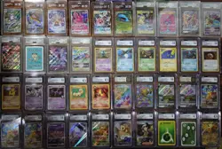 Multiple Pokemon Slabs, 40 total slabs, all shown in photo. CGC 9, CGC 10 + MORE - Image 1