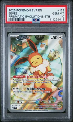 2025 POKEMON SVP EN-SV BLACK STAR PROMO #173 EEVEE PSA 10 - Image 1