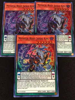 Yugioh Mythical Beast Jackal King INCH-EN048 1st Super x3 (NM) - Image 1