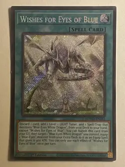 Yu-Gi-Oh Wishes for Eyes of Blue SDWD-EN042 Secret Rare 1st Edition - Image 1