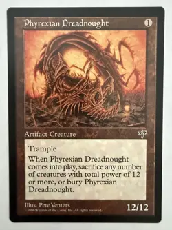 MTG: Phyrexian Dreadnought Card Regular Mirage- LP/Excellent - Image 1