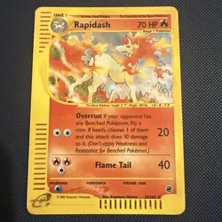 Pokemon TCG Rapidash Expedition Base Set Holo Card 26/165 Rare - Image 1