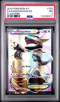 2014 POKEMON FLASHFIRE KANGASKHAN EX #103 FULL ART PSA 7 NM #114326417 - Image 1