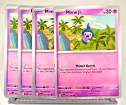 Pokemon TCG Paldean Fates Mime Jr. 031/091 Common x4 Playset - Image 1