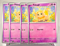 Pokemon TCG Paldean Fates Fidough 038/091 Common Regular x4 Playset - Image 1