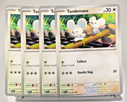 Pokemon TCG Paldean Fates Tandemaus 073/091Common Regular x4 Playset - Image 1