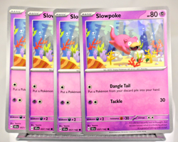 Pokemon TCG Stellar Crown Slowpoke 057/142 Common Regular x4 Playset - Image 1