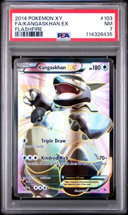 2014 POKEMON FLASHFIRE KANGASKHAN EX #103 FULL ART PSA 7 NM #114326435 - Image 1