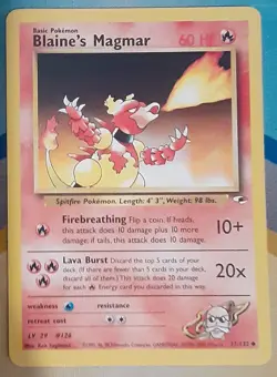 6 Vintage WOTC Pokemon Gym Heroes/Gym Challenge Pokemon Cards Blaine’s Lot NM/LP - Image 4