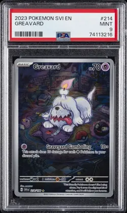 2023 POKEMON SVI EN-SCARLET & VIOLET ILLUSTRATION RARE #214 GREAVARD PSA 9 - Image 1