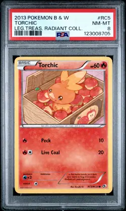 2013 POKEMON B&W LEGEND TREASURES RADIANT COLL #RC5 TORCHIC PSA 8 - Image 1
